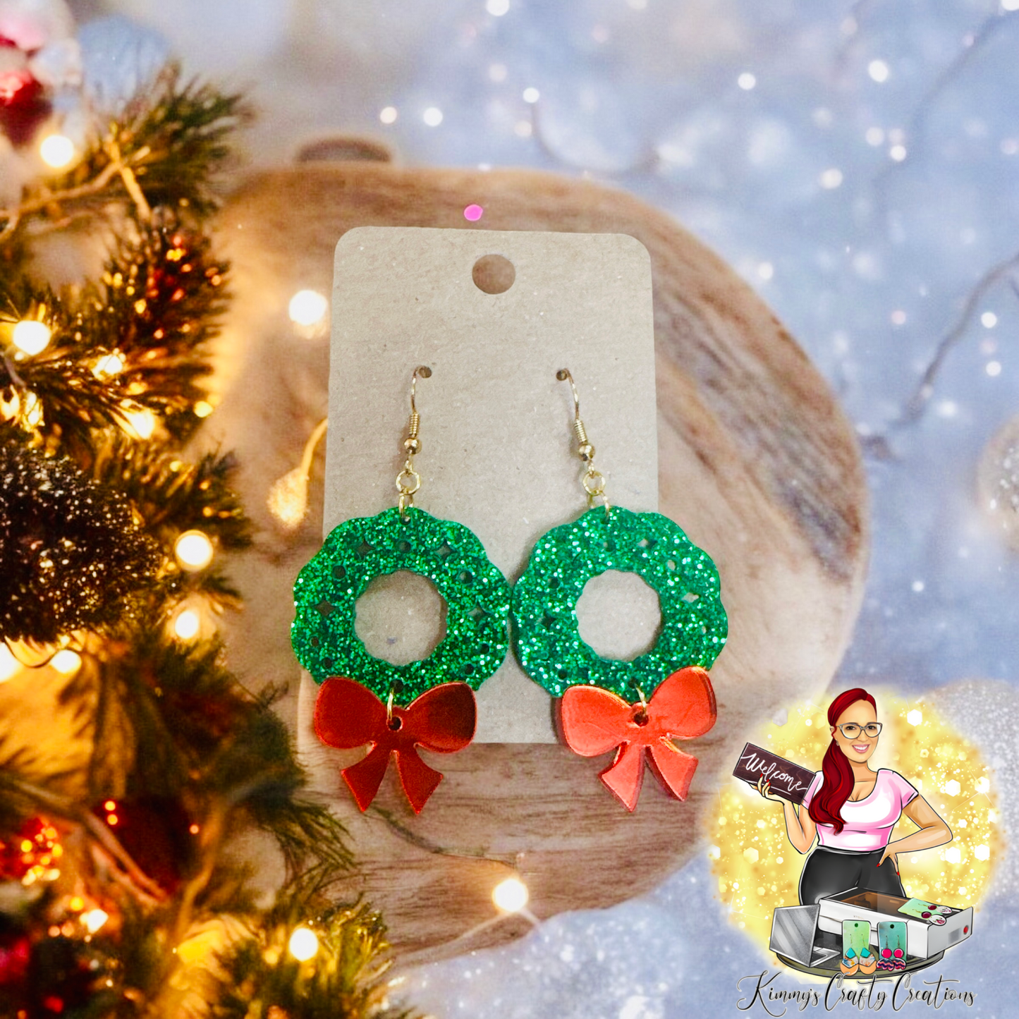 Christmas Wreath Earrings