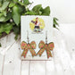 Pink Floral Print Bow Earrings
