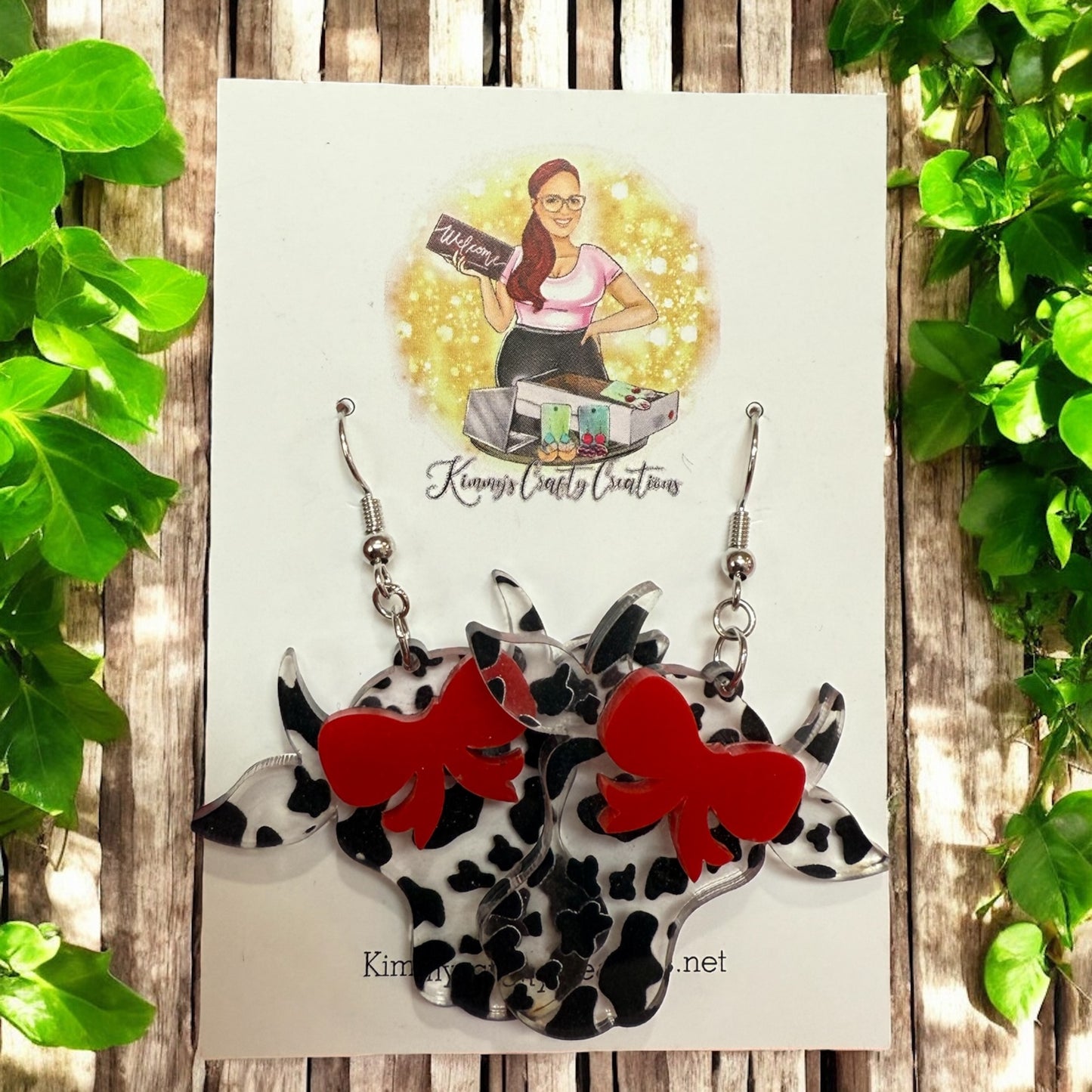 Cow/Bow Earrings