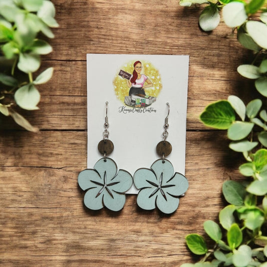 Blush Blue Floral Dangles