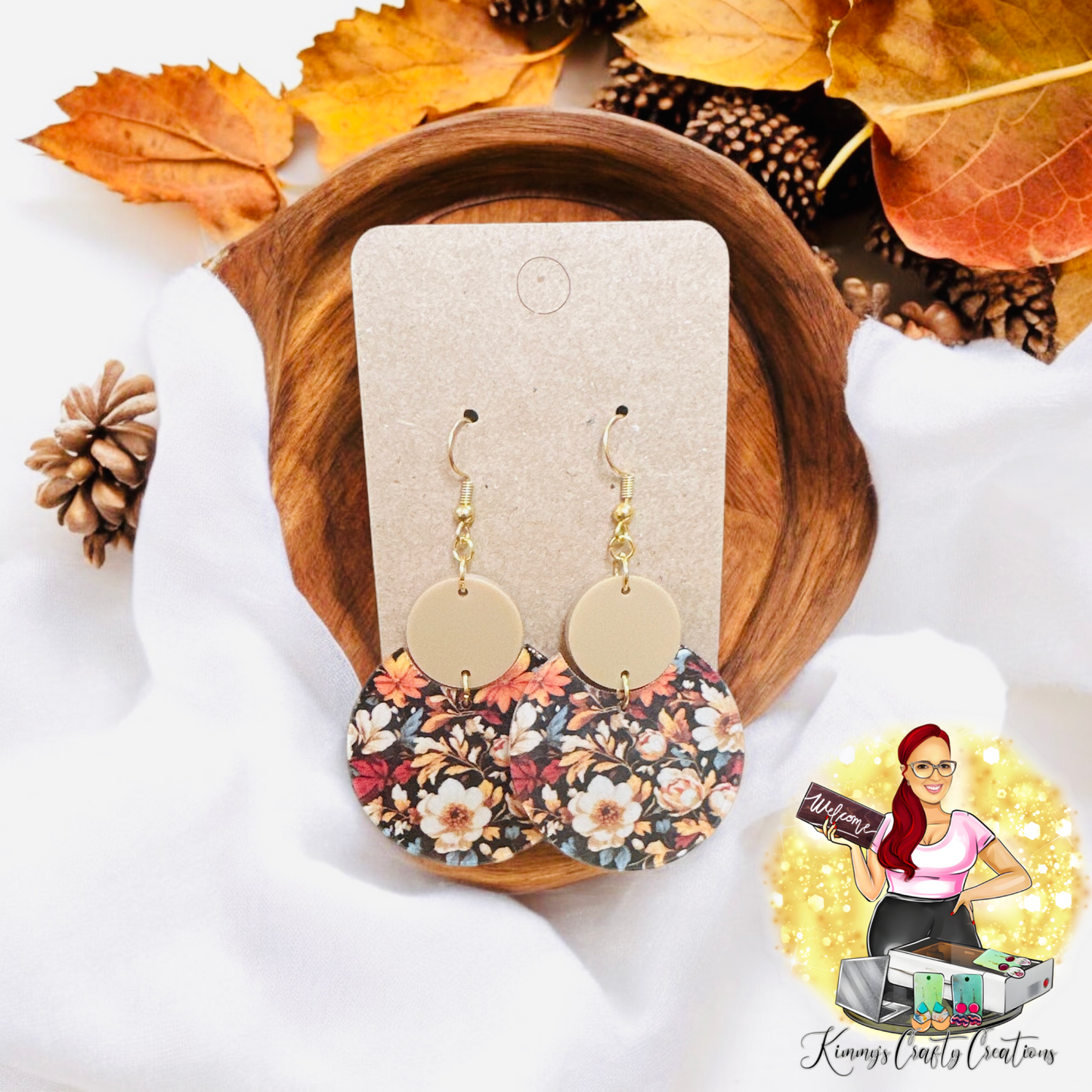 Autumn Floral Print Earrings