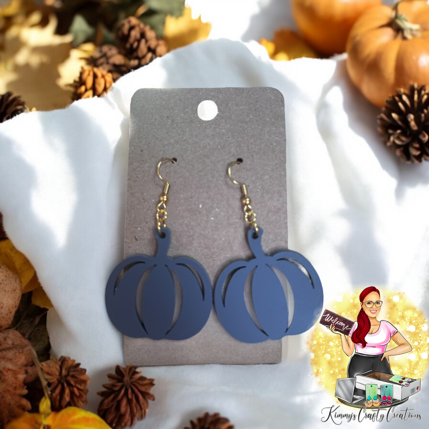 Fall Inlay Pumpkin Earrings