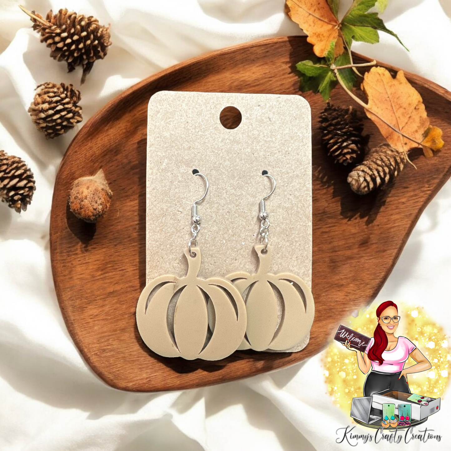 Fall Inlay Pumpkin Earrings