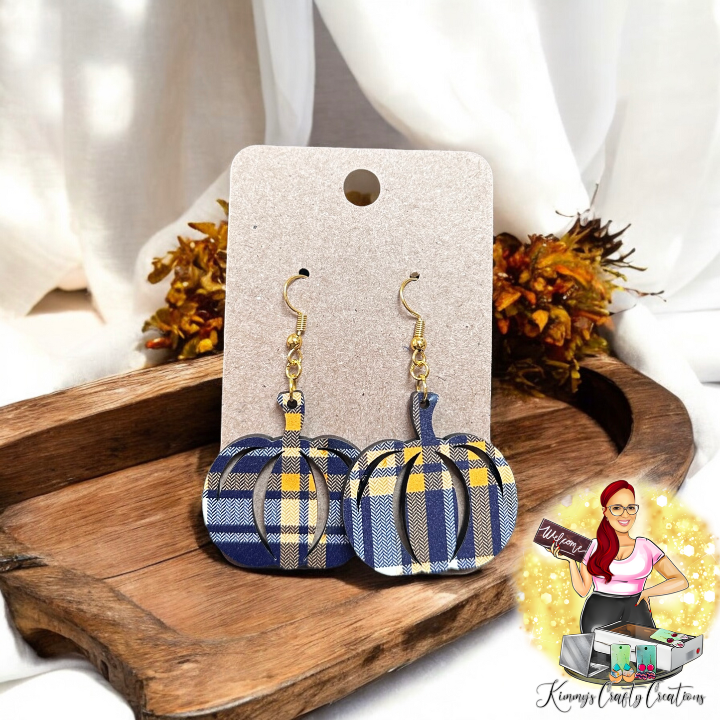 Fall Inlay Pumpkin Earrings