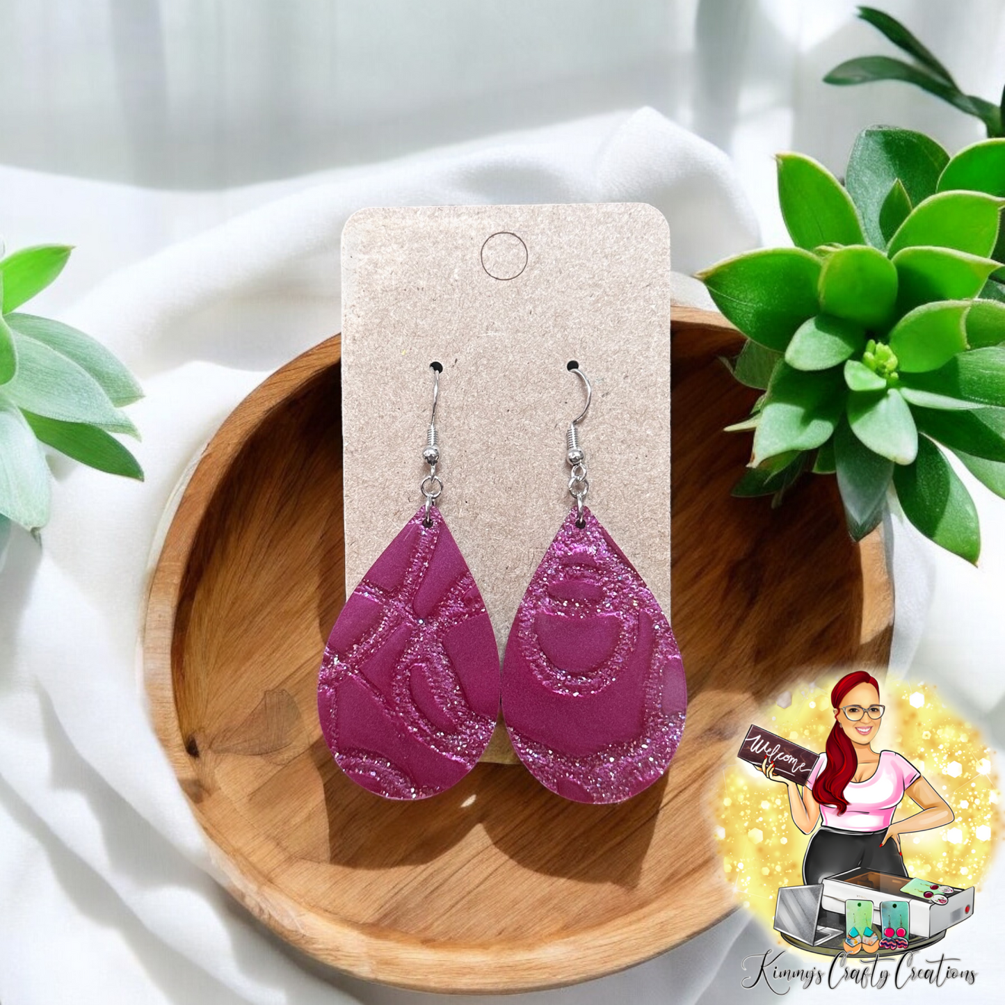 Merlot Crackle Earrings