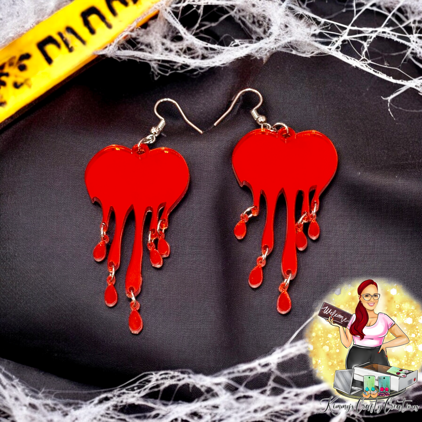 Horror Heart Drip Earrings