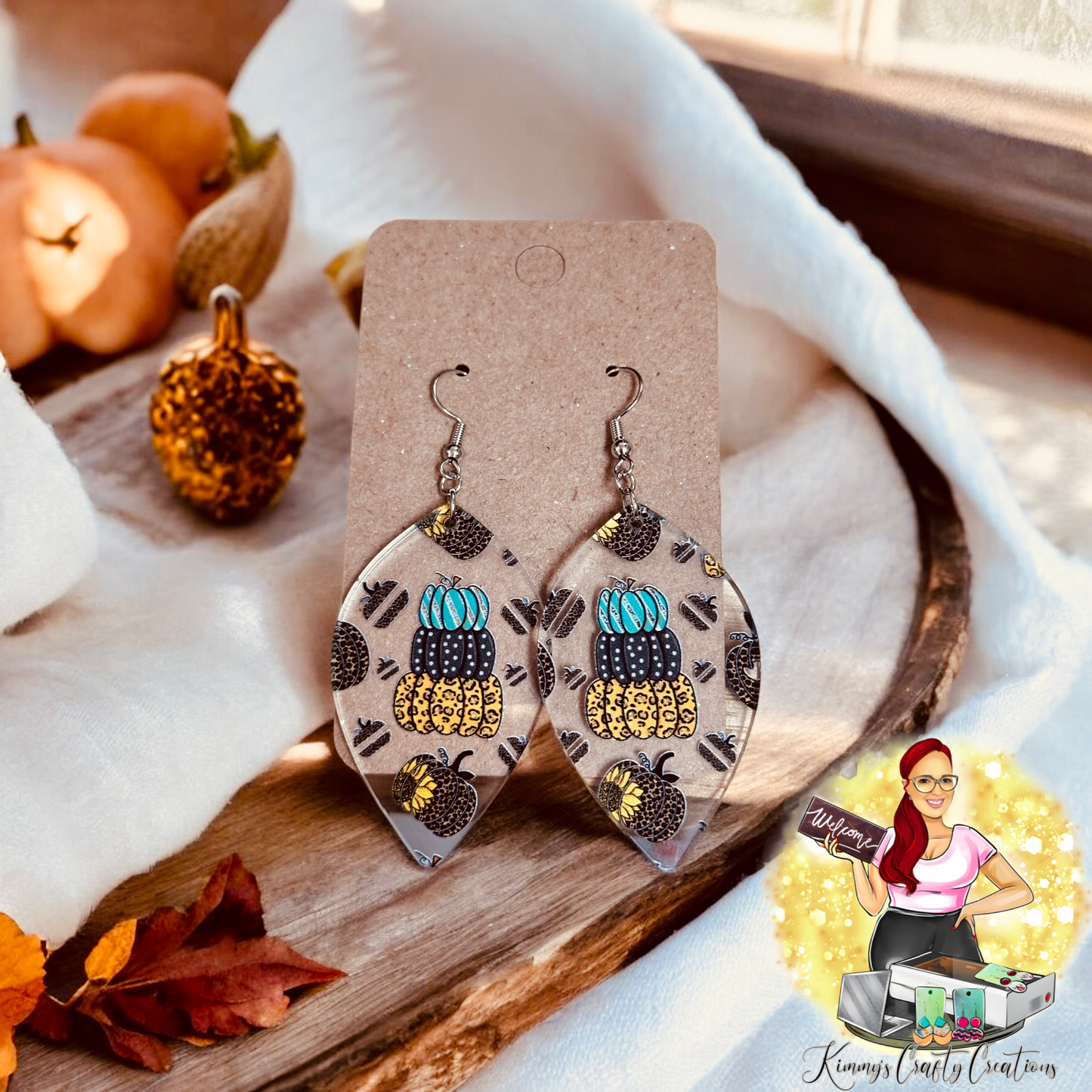 Leopard Pumpkin Earrings