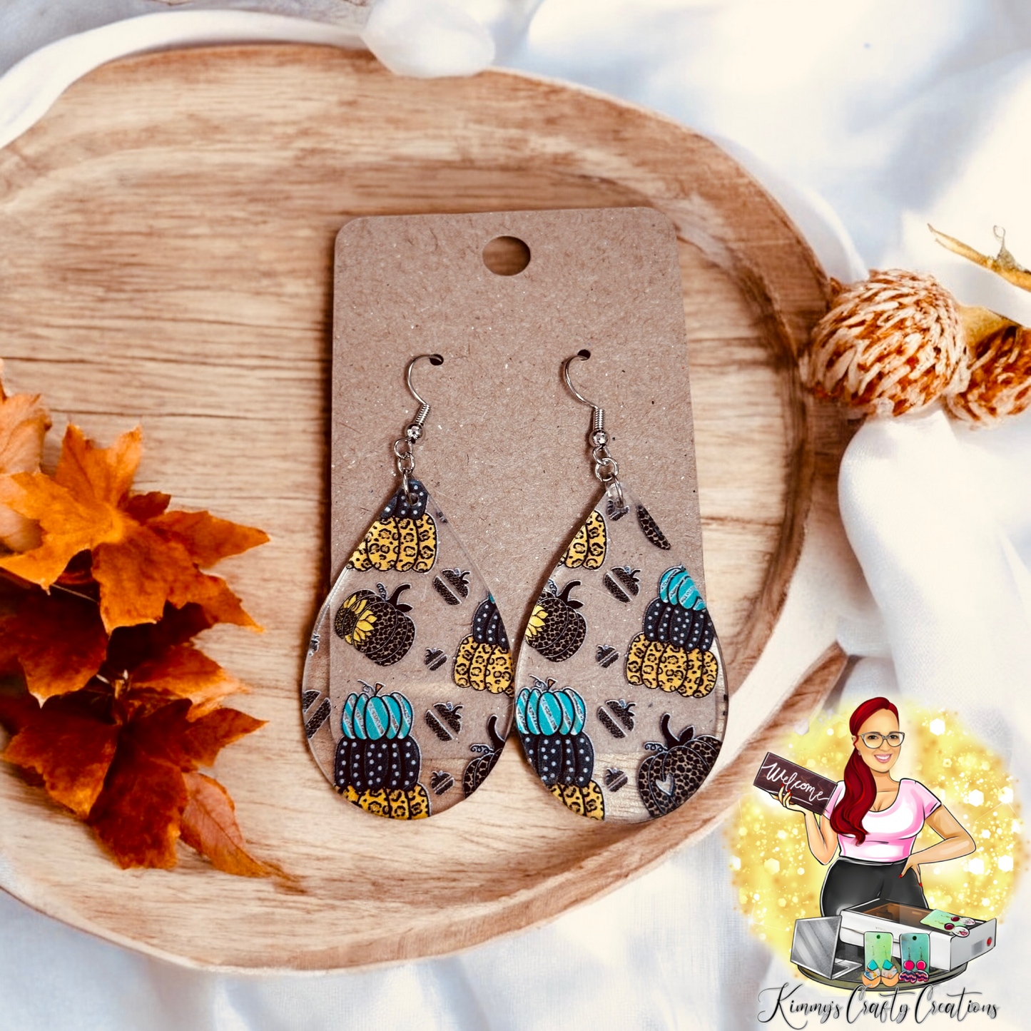 Leopard Pumpkin Earrings