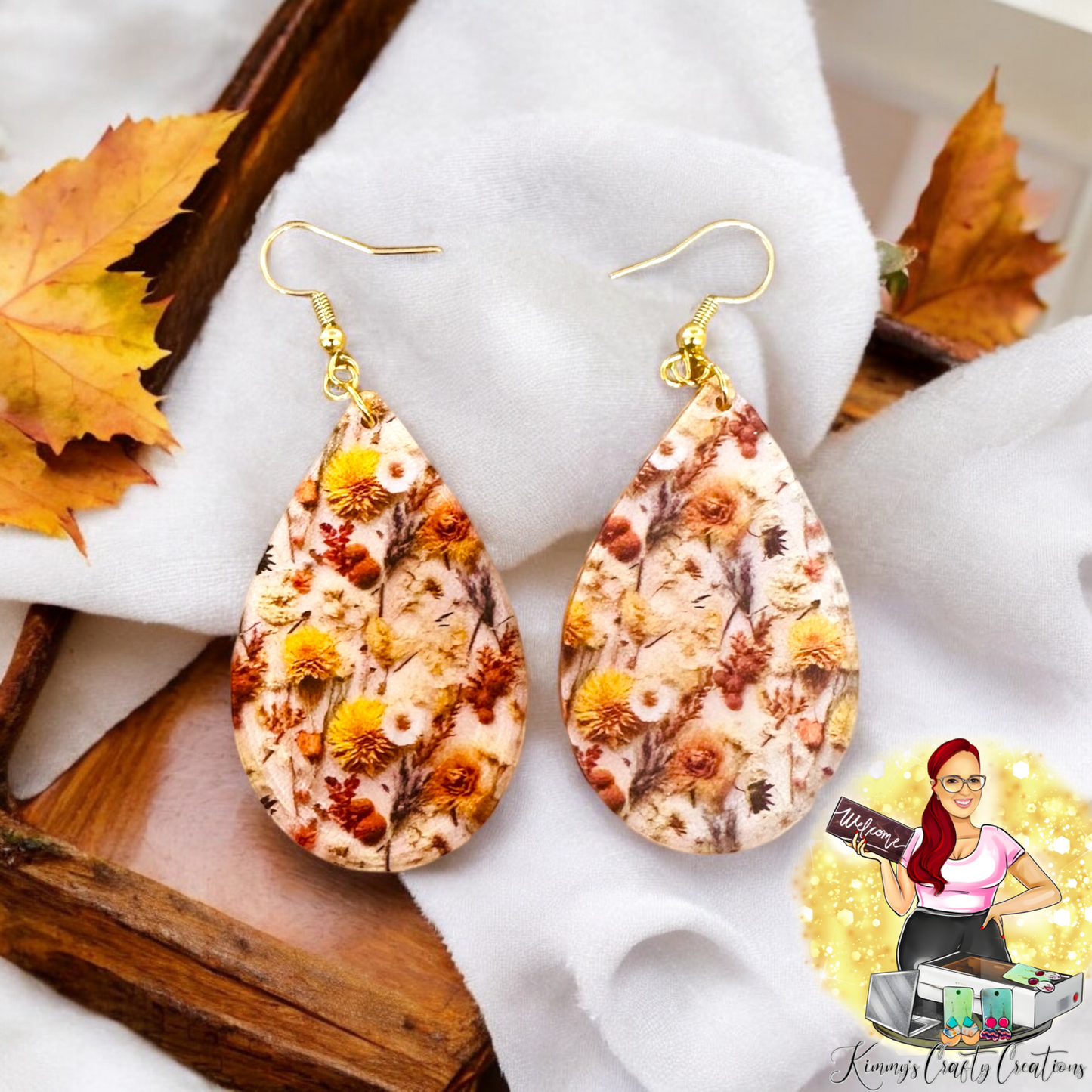 Golden WildFlowers Earrings