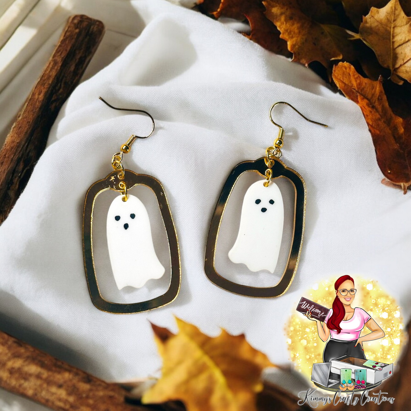 Inlay Ghost Earrings