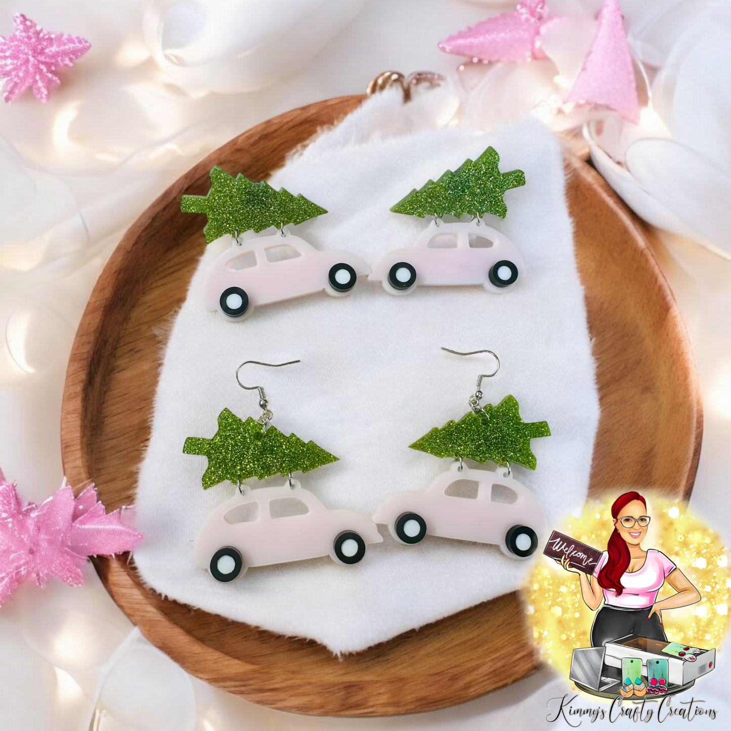 Roof Top Christmas Tree Earrings