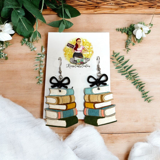 Bows and Books Earrings