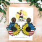 Patriotic Sunflower Post Studs