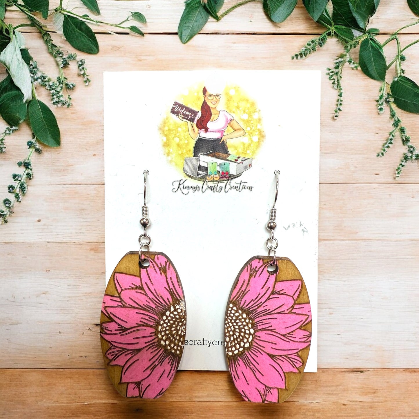 Handpainted Floral Earrings