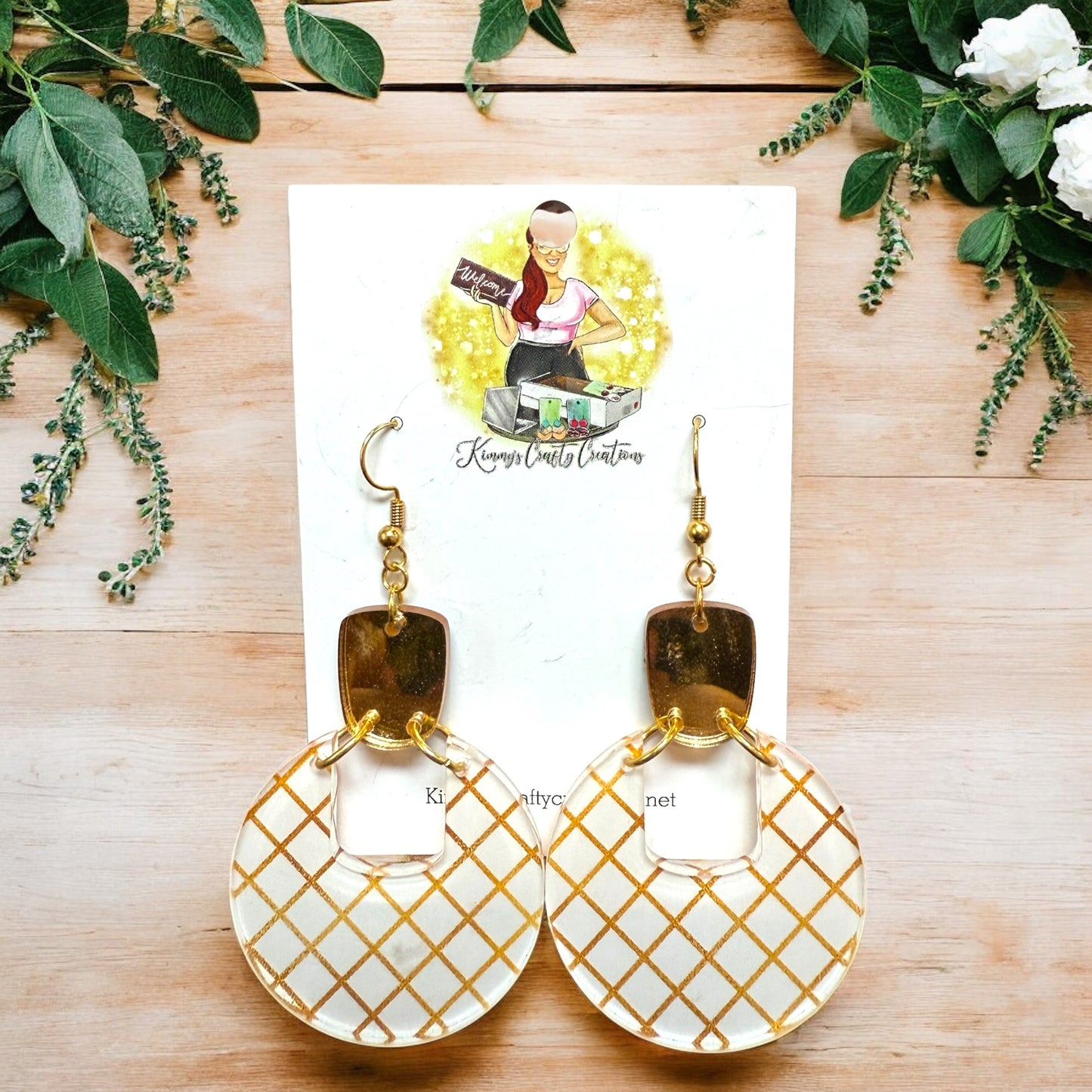 Diamond Print Goldy Dangles