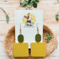 Square Trio Mustard/Green Earrings