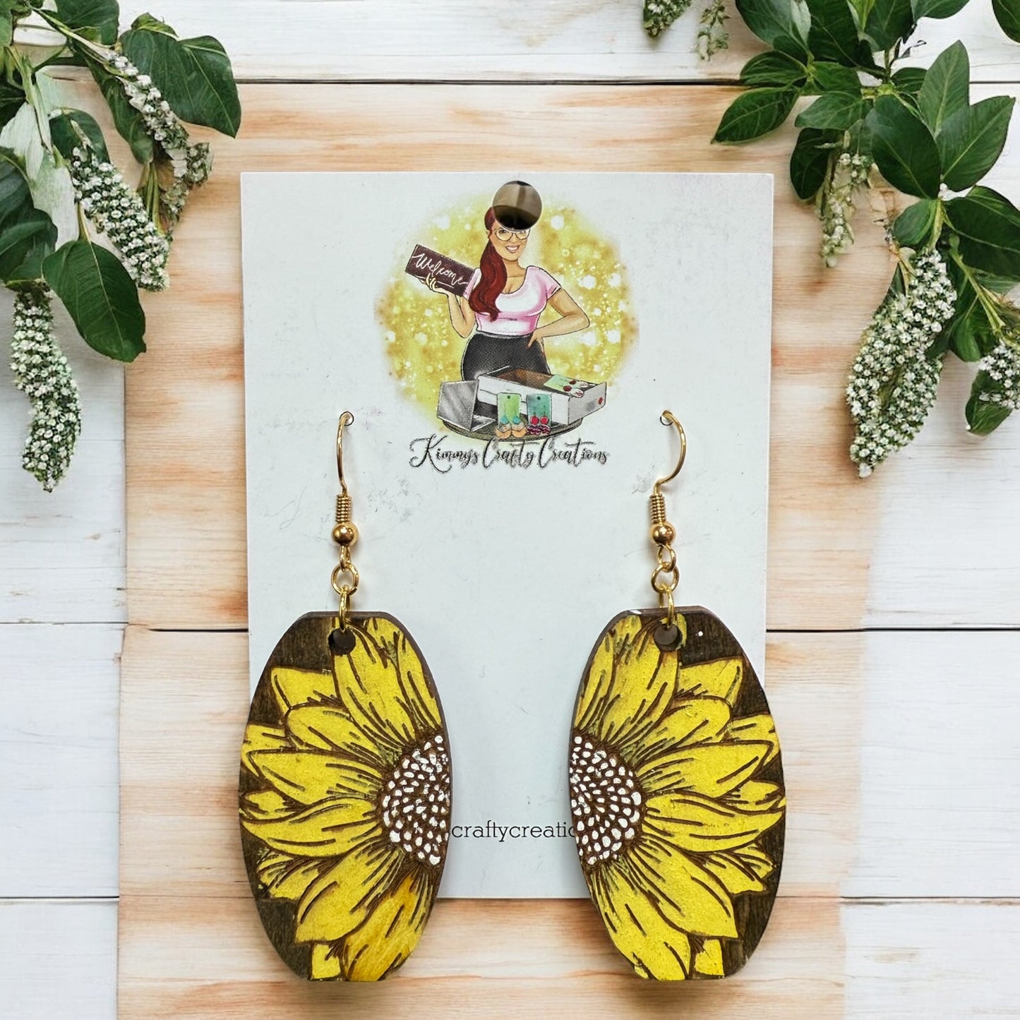 Handpainted Floral Earrings