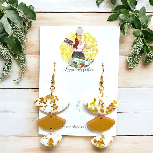 Gold Flakes Trio Earrings