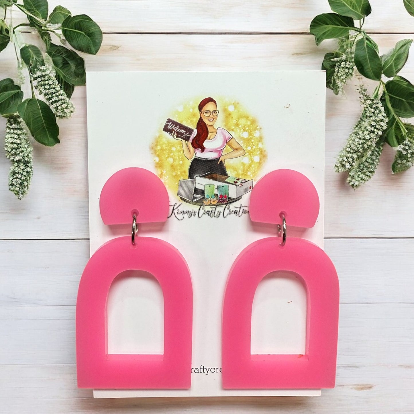 Neon Pink Boho Earrings made