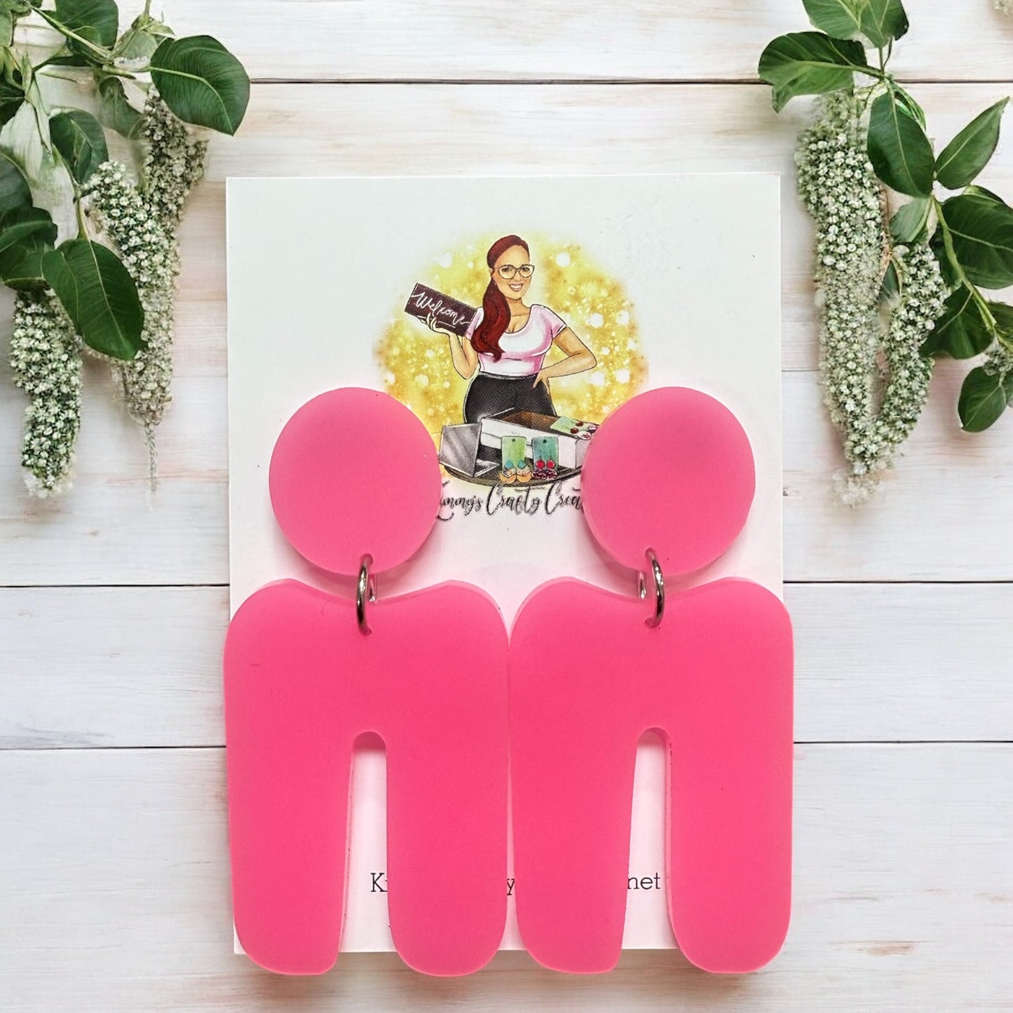 Neon Pink Boho Earrings made