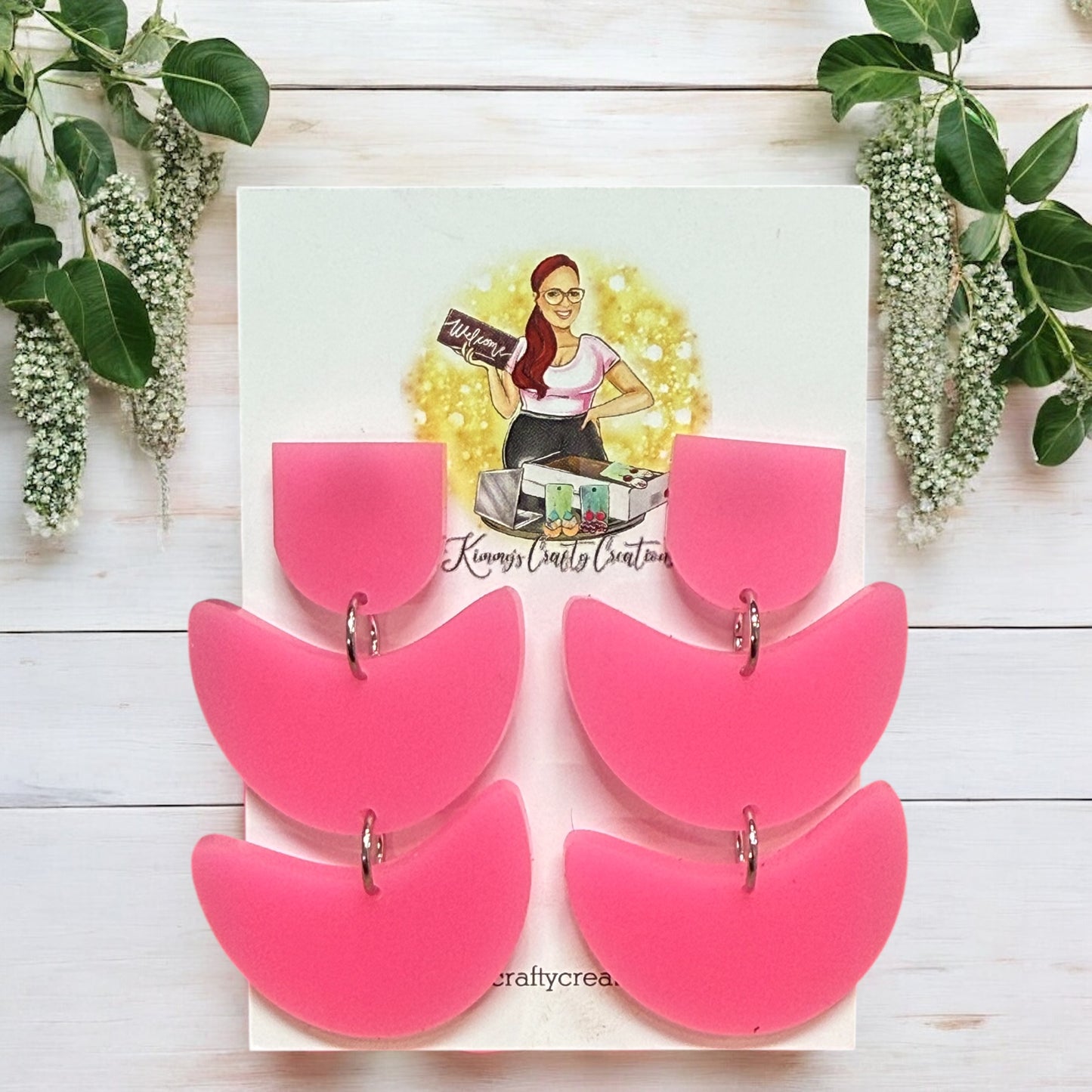 Neon Pink Boho Earrings made