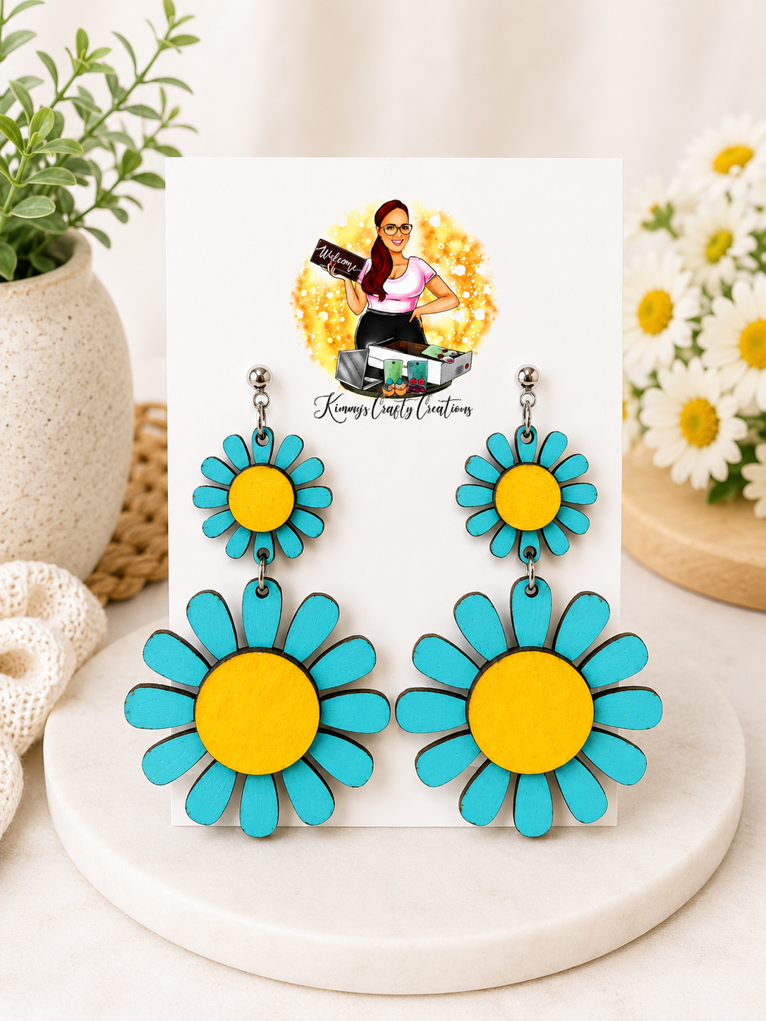 Daisy Double Drop Earrings – Multiple Color Options