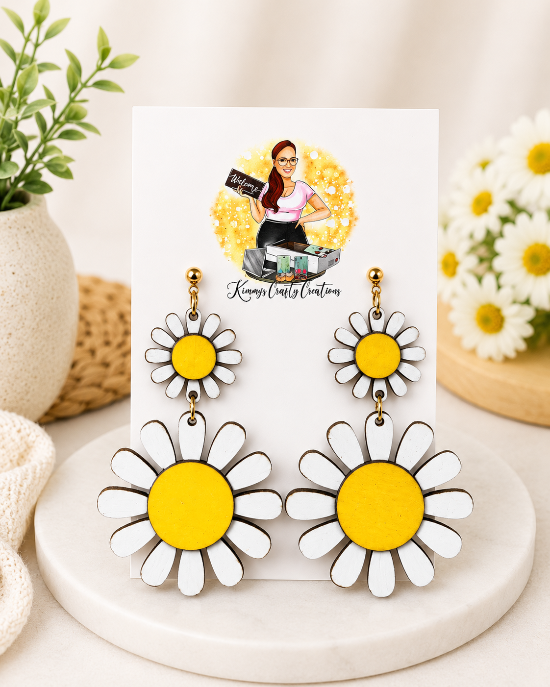 Daisy Double Drop Earrings – Multiple Color Options