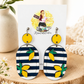 Lemon Stripe Statement Earrings