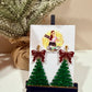 Red Bow & Green Glitter Christmas Tree Earrings