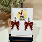 Red Glitter Bow Dangle Earrings