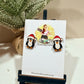 Santa Hat Christmas Penguin Stud Earrings