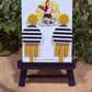 Mustard Retro Stripe Statement Earrings