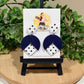 Navy Blue & Polka Dot Geometric Earrings