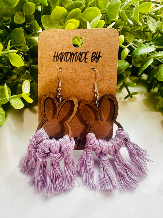 Macrame Bunny Earrings