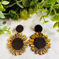 Sweater Sunflower Stud Post Earrings