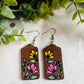 Frame Floral Uprise Laser Engraved Earrings