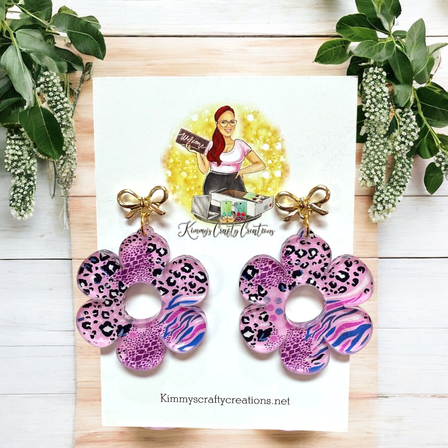 Purple Leopard Print Dangles