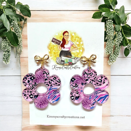 Purple Leopard Print Dangles