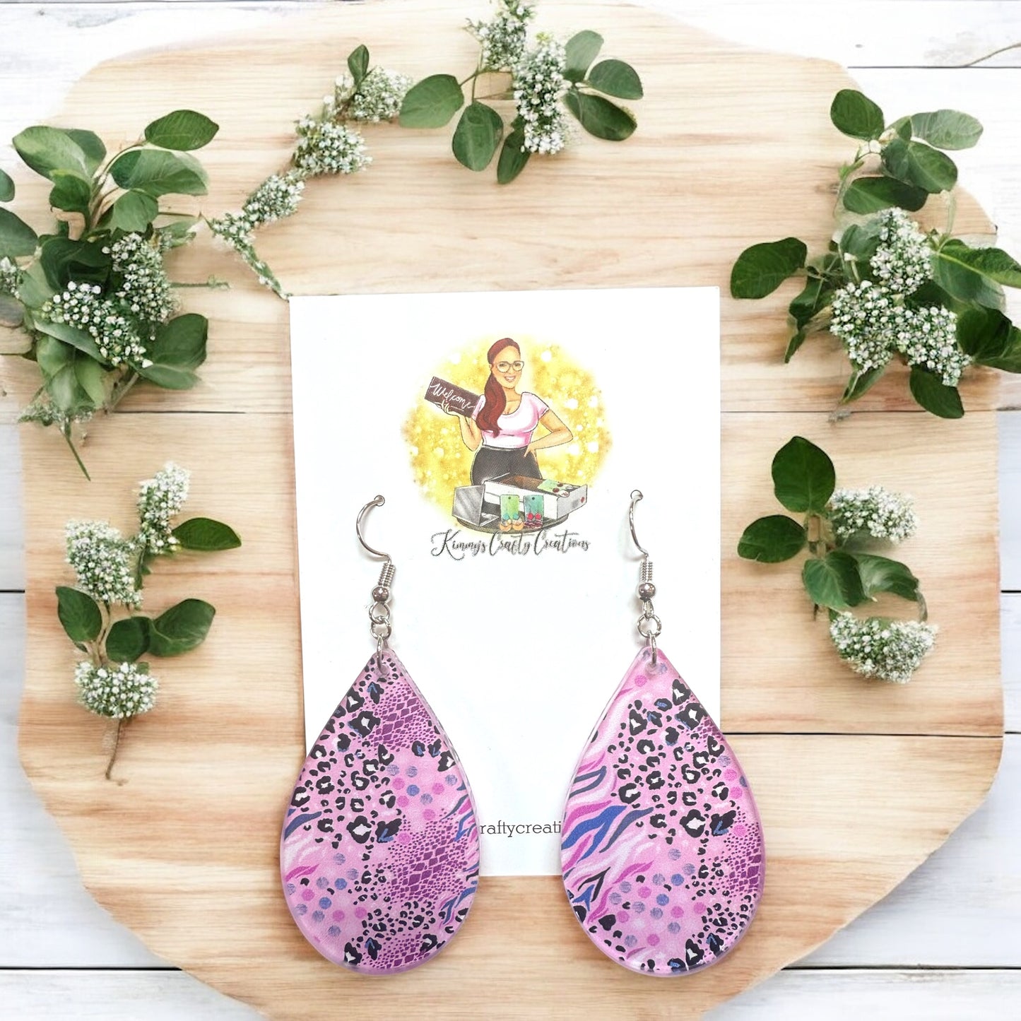 Purple Leopard Print Dangles