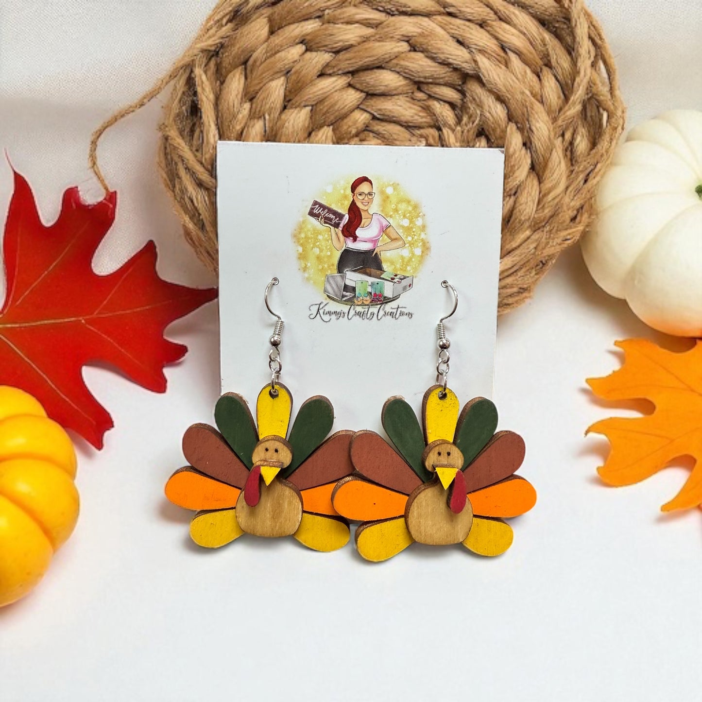 Fall Turkey Earrings