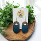 Navy Blue Wooden Boho Earrings