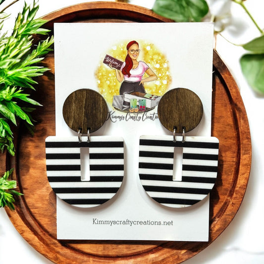 Stripe Boho Post Dangles