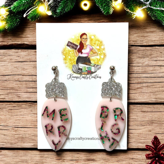 "Merry and Bright" Christmas Bulb Earrings