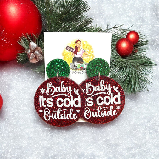 "Baby It's Cold Outside" Glitter Post Earrings