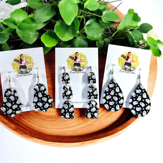 Floral Ghost Print Earrings