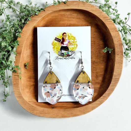 Beije Blue Floral Print Earrings