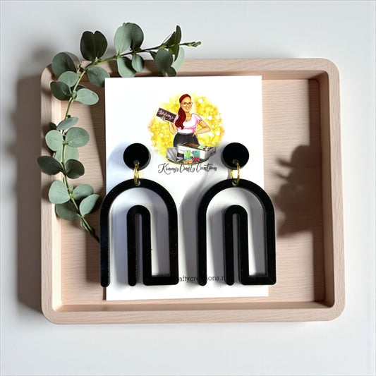 Black Boho Stud Dangles