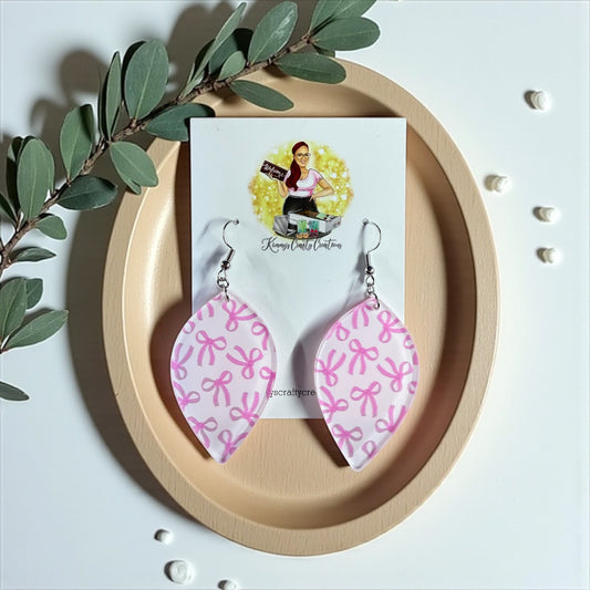 Bow Print Oval Dangles