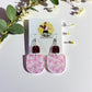Pink Bow/Mirror Boho Dangles