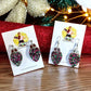 Glittery Pink/Green Christmas Bulb Earrings